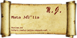 Mata Júlia névjegykártya