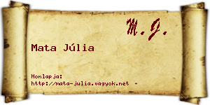 Mata Júlia névjegykártya